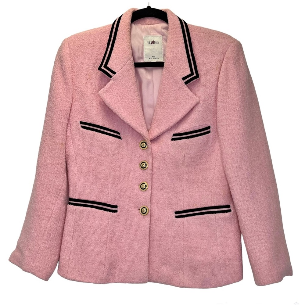 Vertigo Paris Blush Blazer with Ebony Accents
